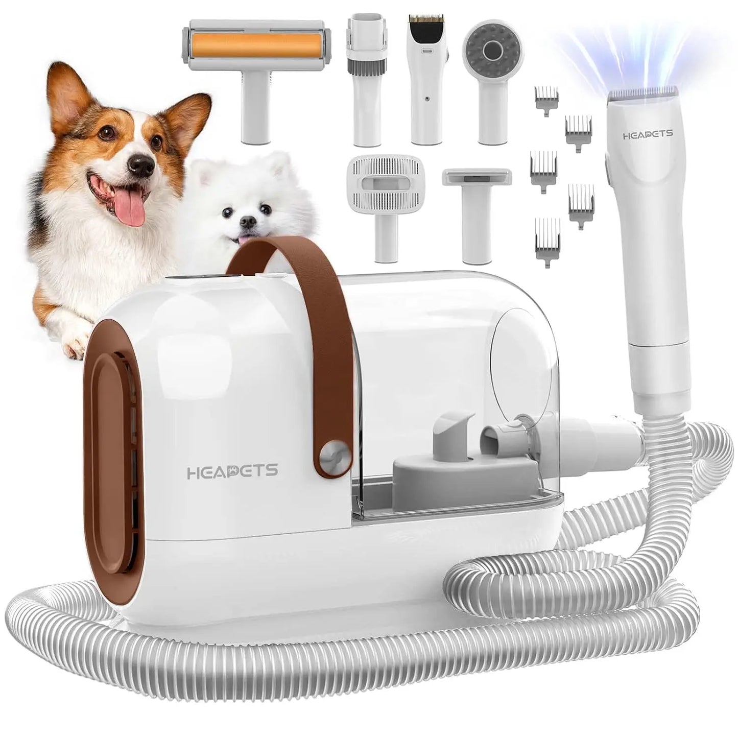 Pet Grooming Vacuum Kit With 7 Tools For Quiet Cleaning