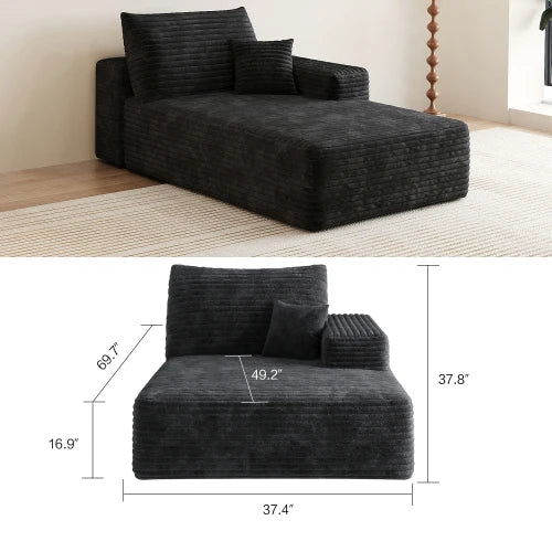 YQXH Cloud Style Corduroy Covered Sectional Sofa U Shaped