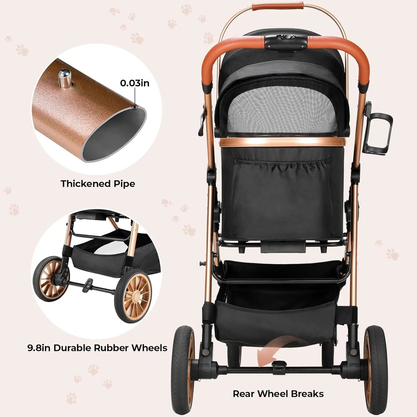 Two in One Dog Buggy Stroller for Small Dogs