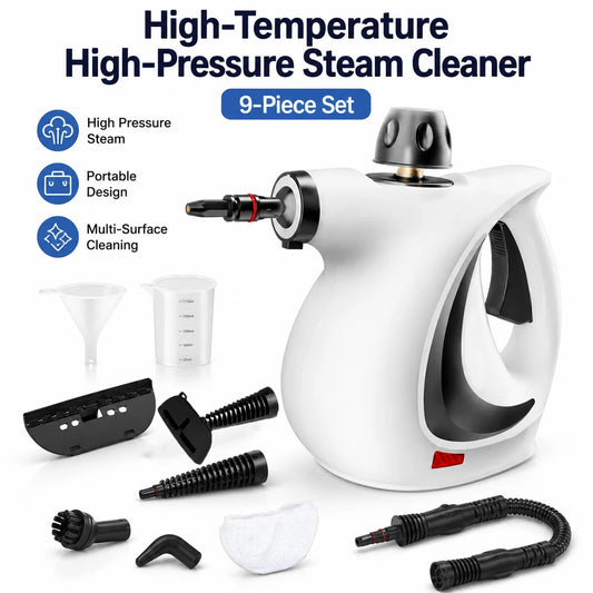 High Temperature Handheld Steam Cleaner 9 Piece Set Portable 350ml