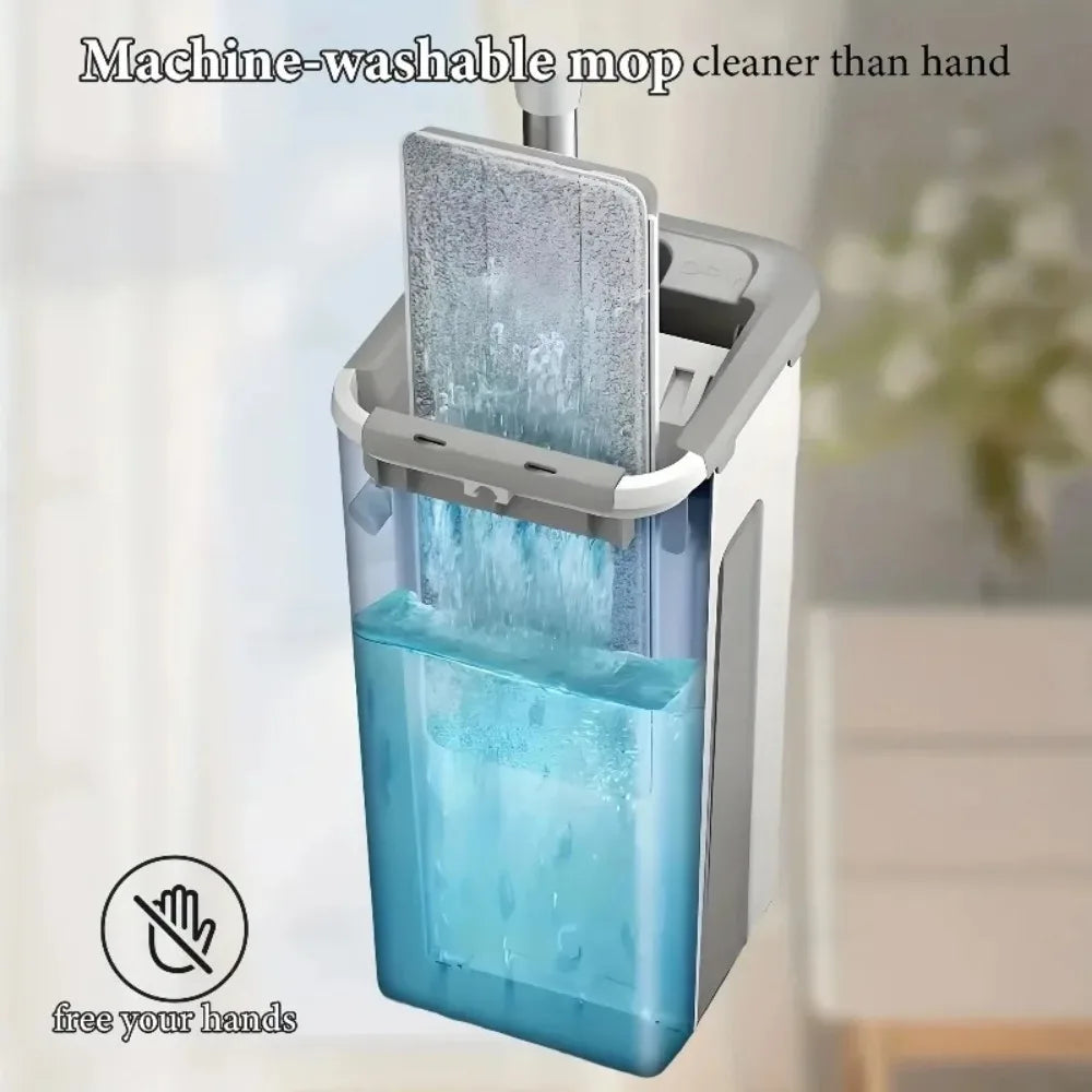 KYJGCN Hands Free Mop Set With 360 Swivel Head Wringer