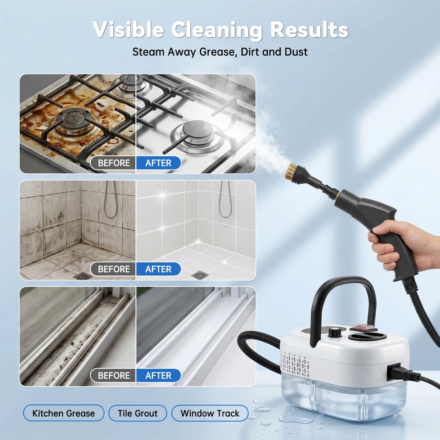 2500W 110V High Temperature Steam Cleaner Portable Handheld With Accessories