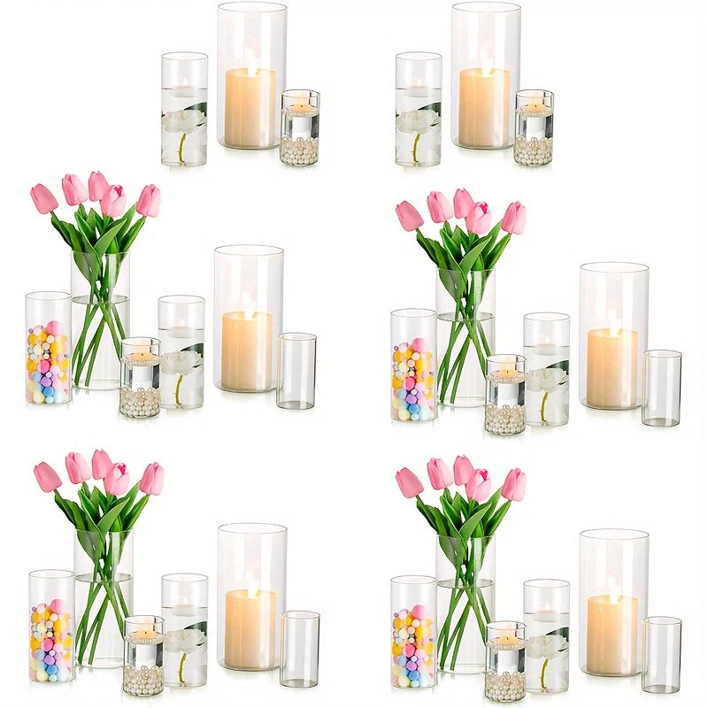 Cylindrical Glass Vase Set