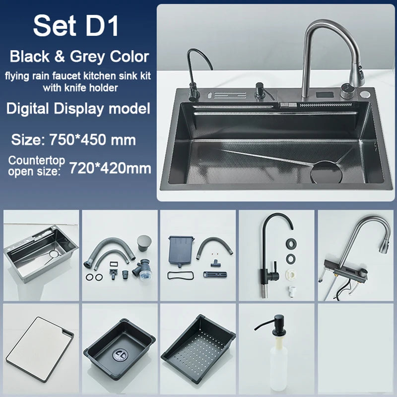 Rozin 304 Stainless Steel Kitchen Sink With Digital Display