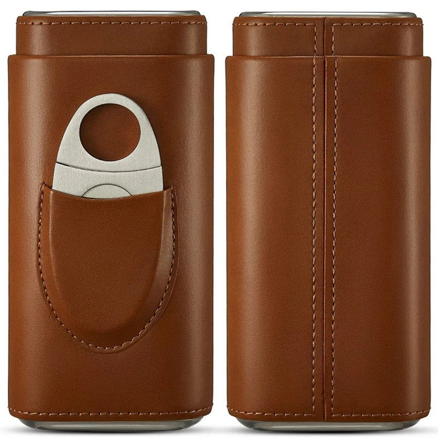 Cedar Wood Cigar Travel Case With Humidor Lined And Cutter