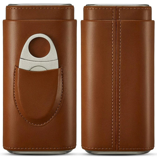 Cedar Wood Cigar Travel Case With Humidor Lined And Cutter