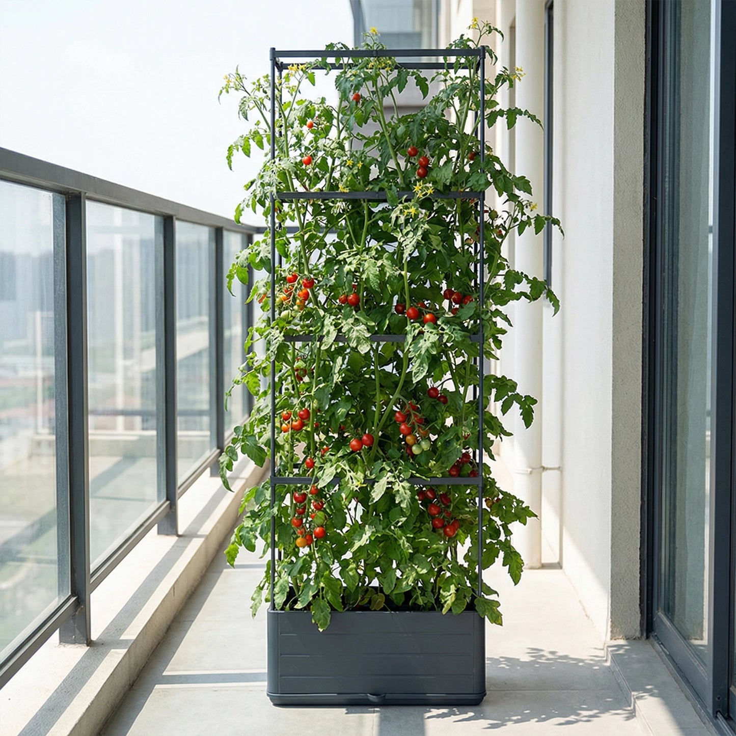 Raised Garden Bed Planter With Trellis Self Watering For Tomatoes