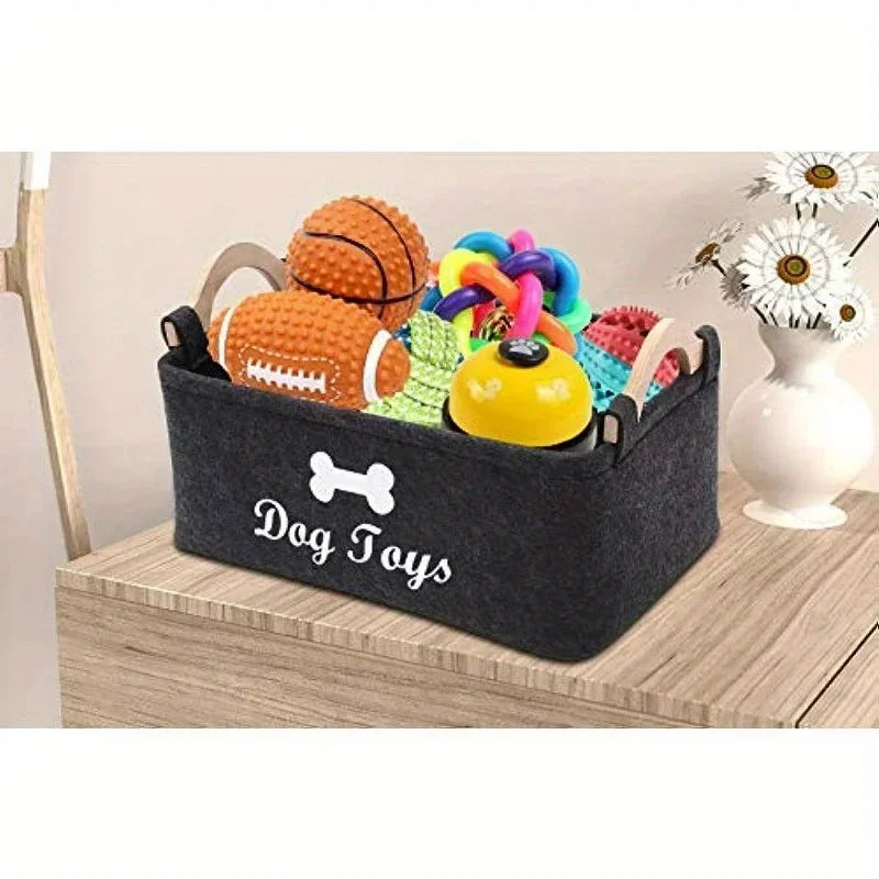 Felt Storage Basket for Pet Toys and Plush Toys Organization