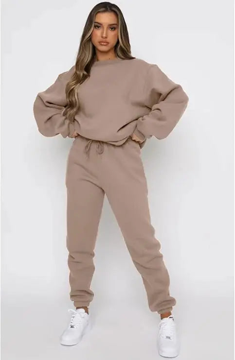 KANSOON Two Piece Long Sleeve Sweatsuit Pants Set For Women
