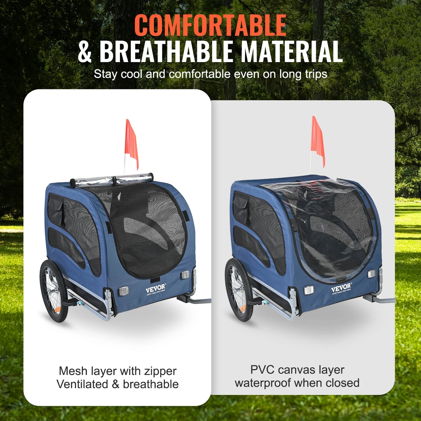 Pet Bicycle Trailer Carrier With Coupler Reflectors And Flag