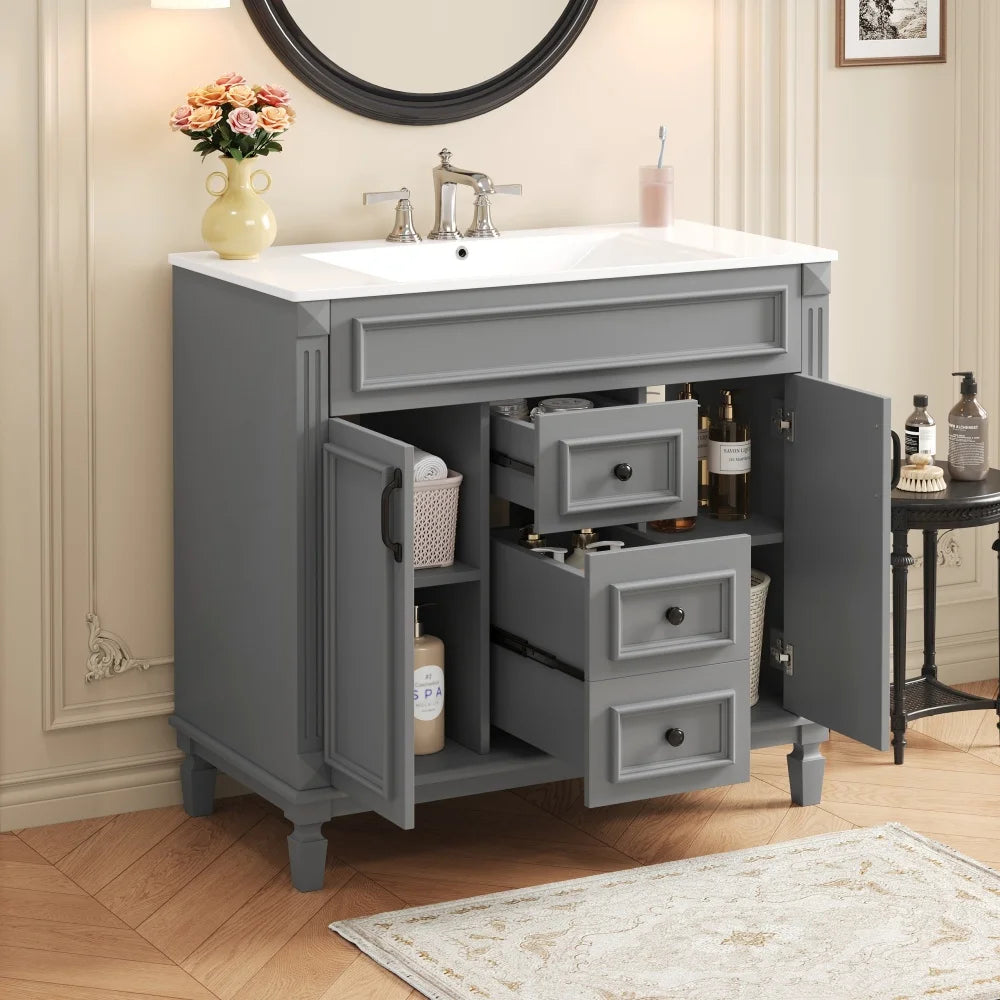 Beautiful  Bathroom Vanity With Sink Solid Wood MDF