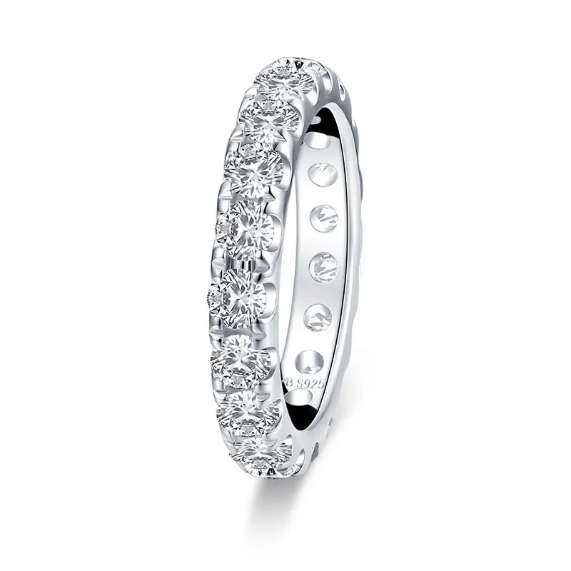 Oxtao Moissanite Diamond Ring Sterling Silver Classic Wedding