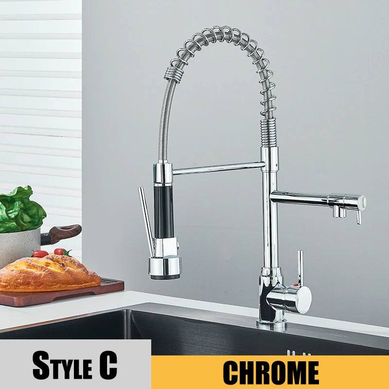 Wanmivezlo Kitchen Sink Faucet With Dual Spout Deck Mounted