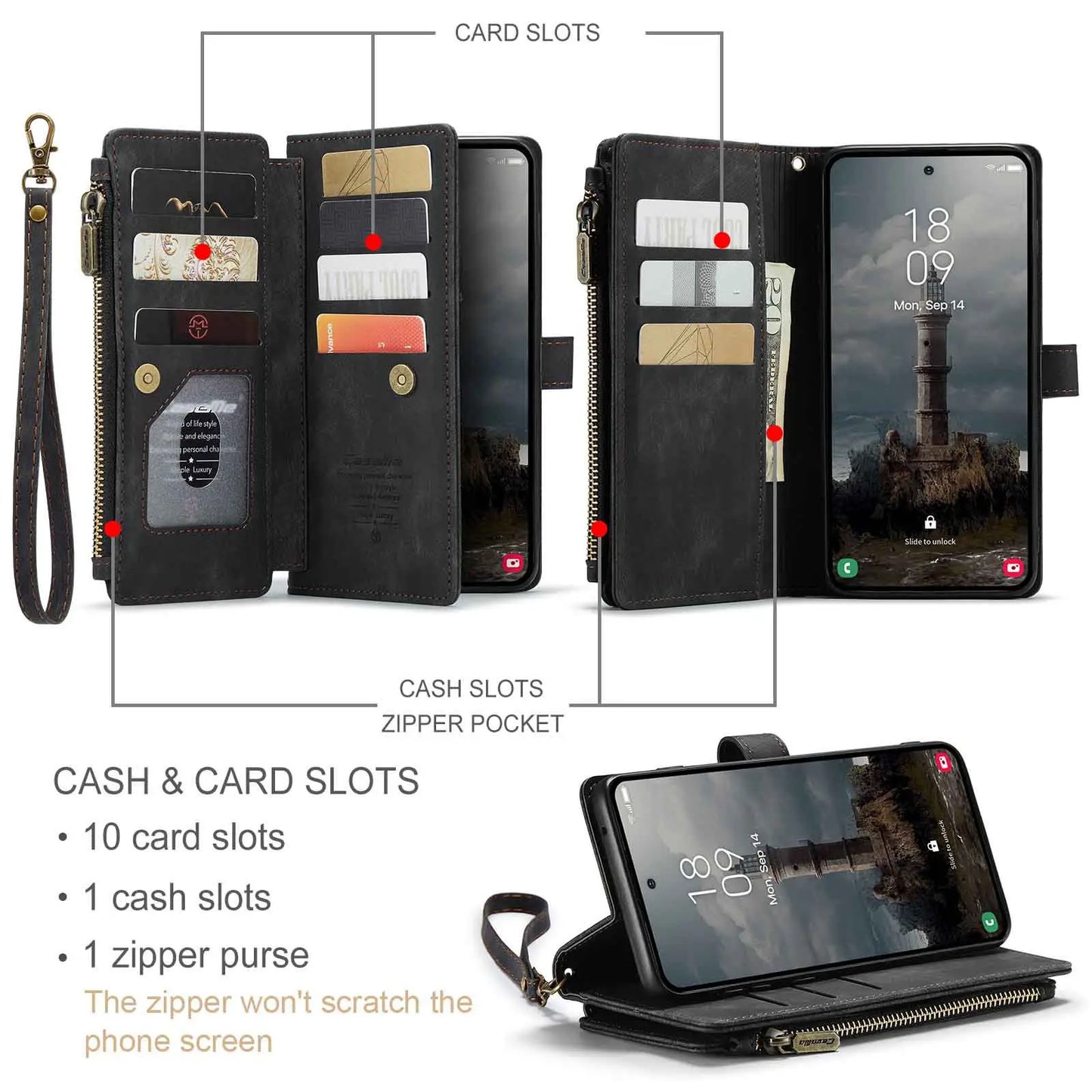 Durable PU Leather Wristlet for Samsung Galaxy A55 A35 A25 5G (2024)