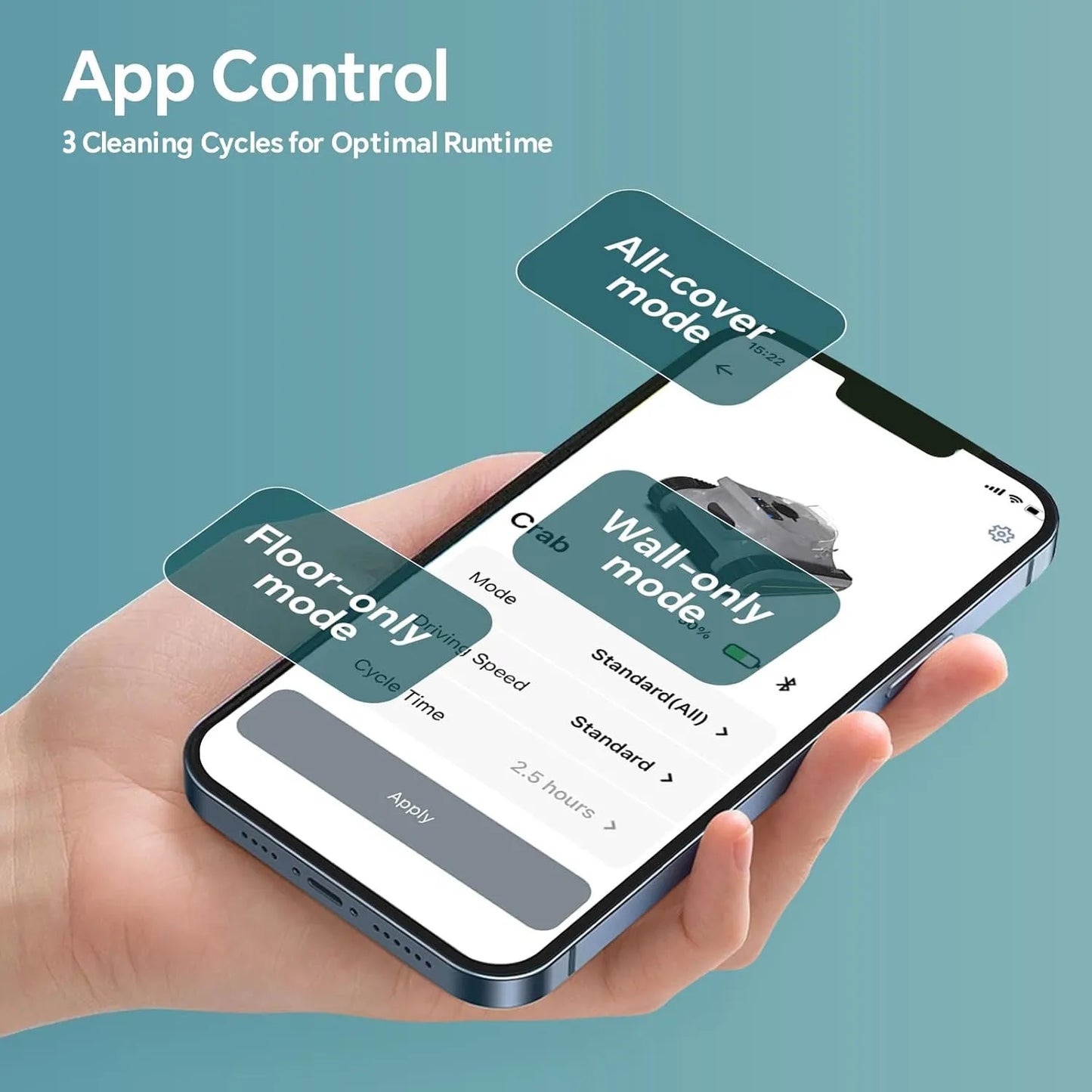 Cordless Robotic Pool Cleaner With 8000 GPH High Power Suction