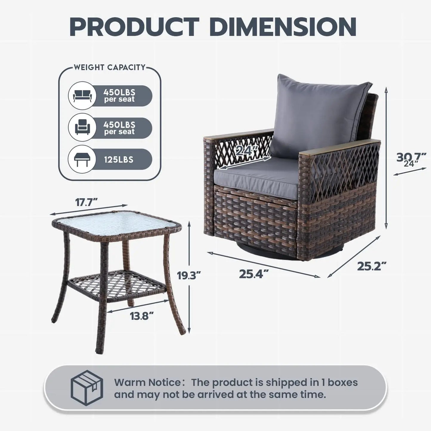 All Weather Wicker Patio Bistro Set With Table Outdoor Furniture