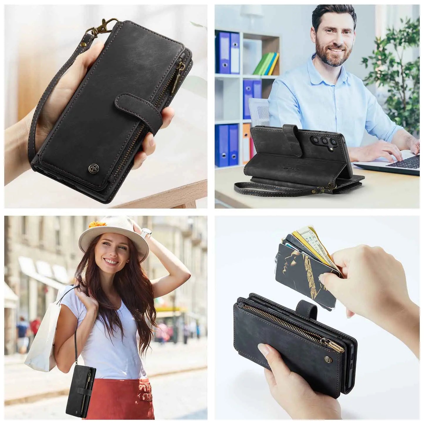 Durable PU Leather Wristlet for Samsung Galaxy A55 A35 A25 5G (2024)