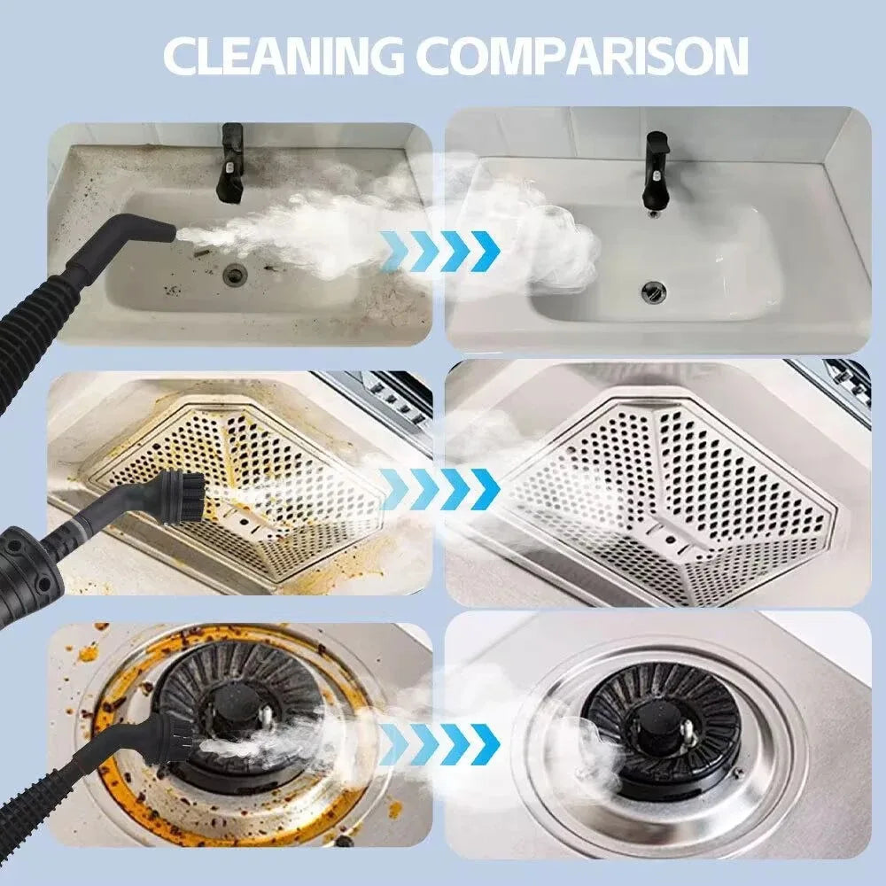 High Temperature Handheld Steam Cleaner 9 Piece Set Portable 350ml