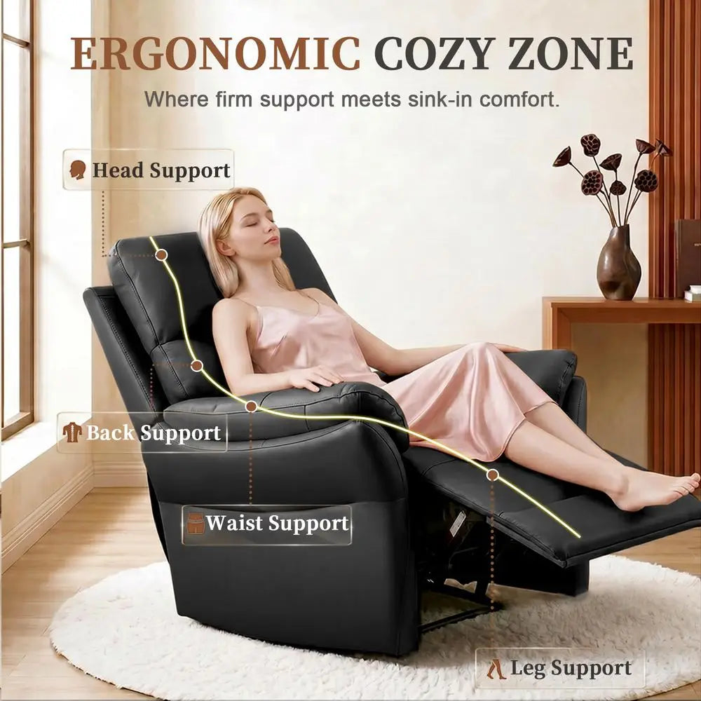 Italian Genuine Leather Recliner Chair For Living Room Comfort