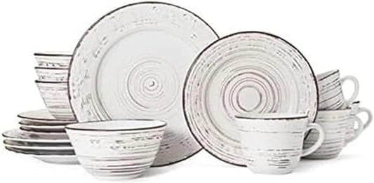Distressed Finish Stoneware Dinnerware Set