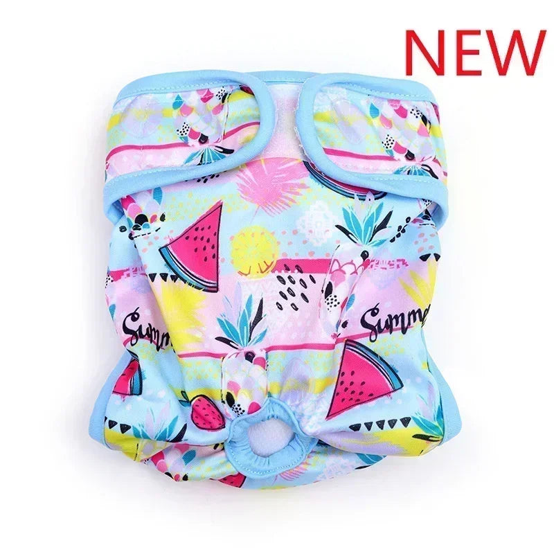NONECN Washable Dog Diapers Physiological Panties Cartoon Print
