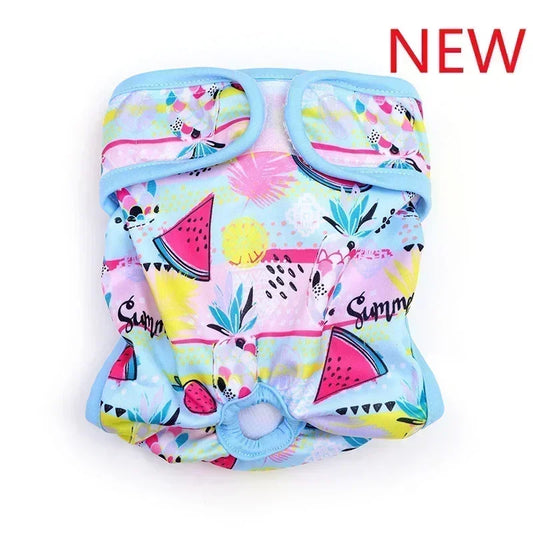 NONECN Washable Dog Diapers Physiological Panties Cartoon Print
