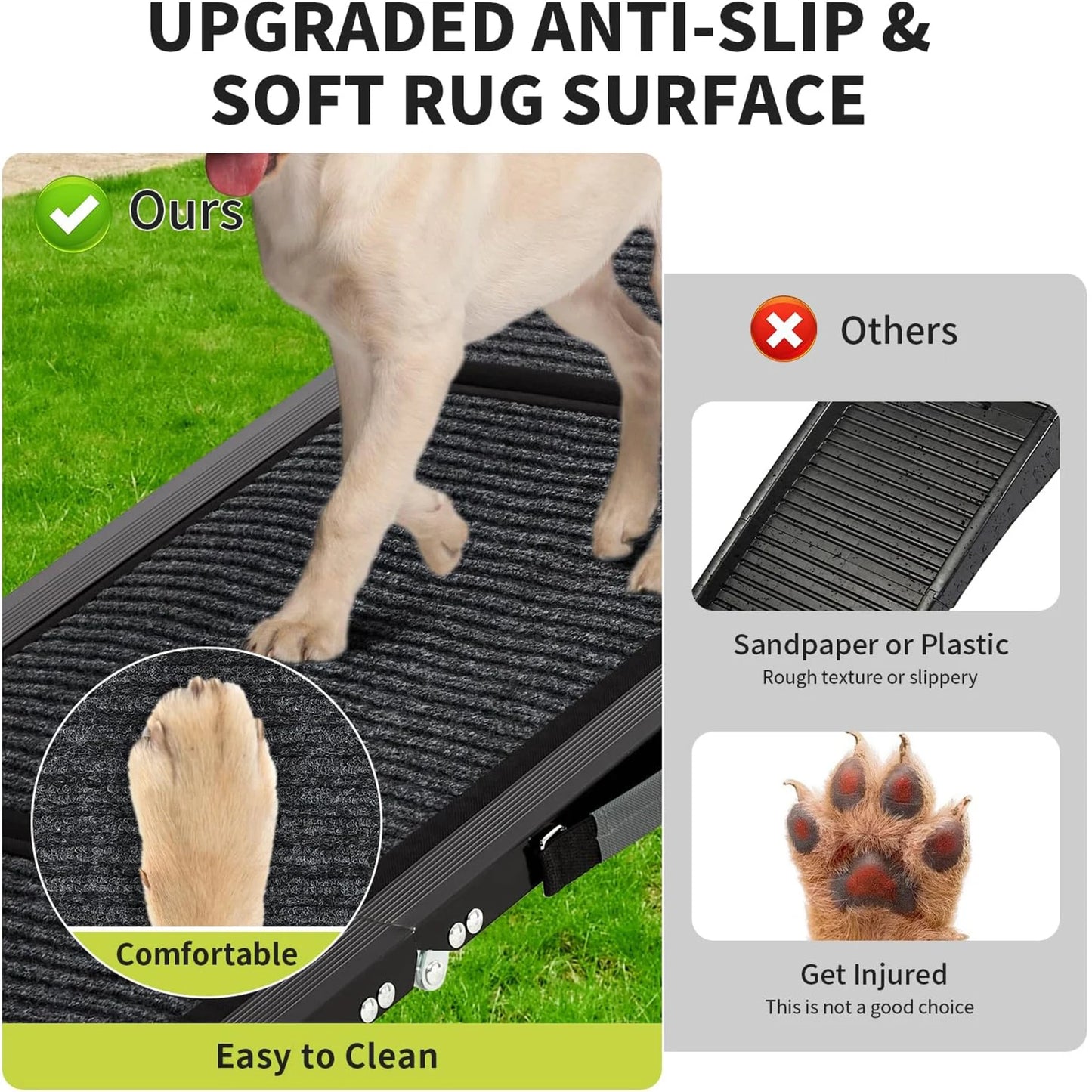 HiMISS Upgraded Folding Pet Ramp for Large Dogs Non Slip