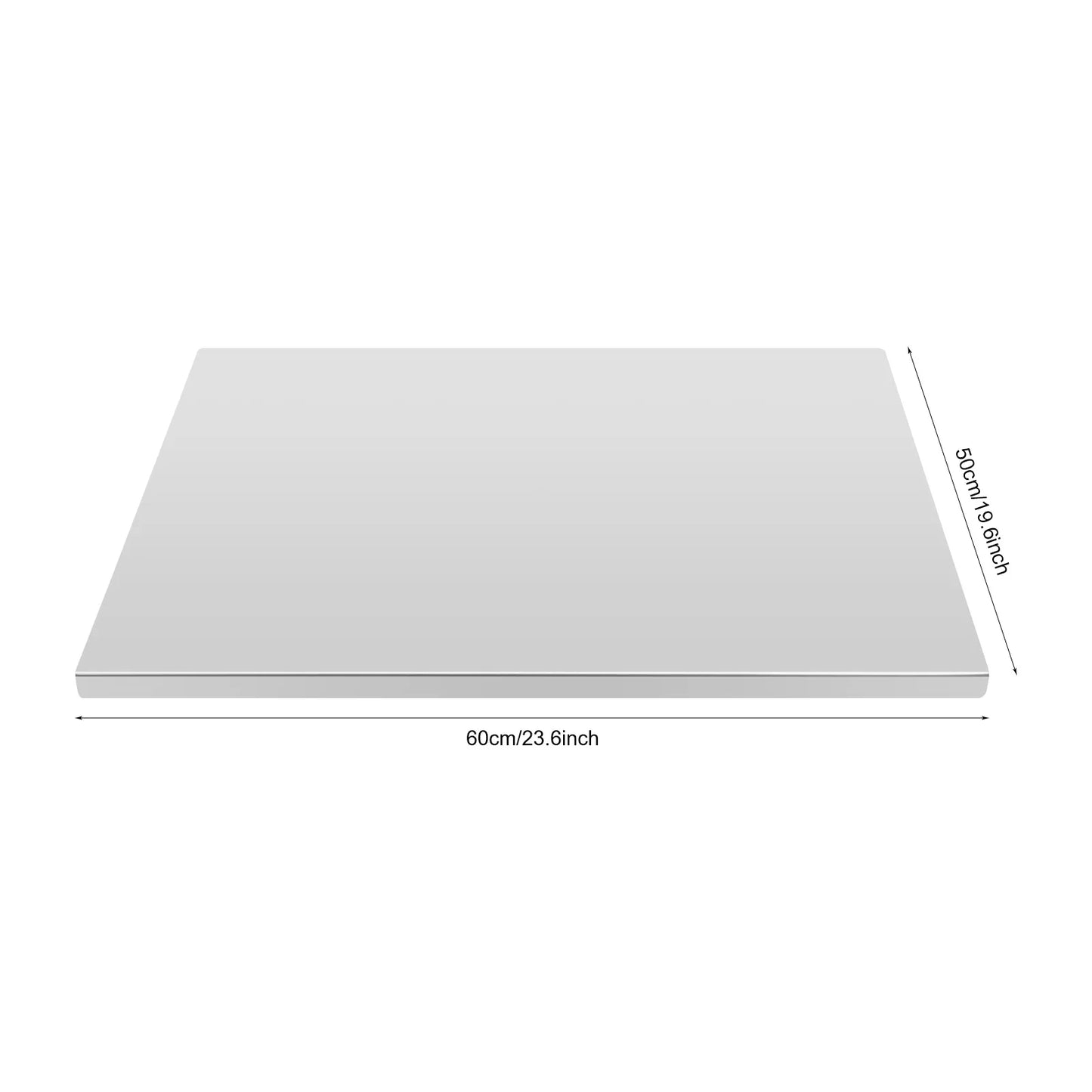 60x50cm Stainless Steel Chopping Board with L-Shaped Folded Edge
