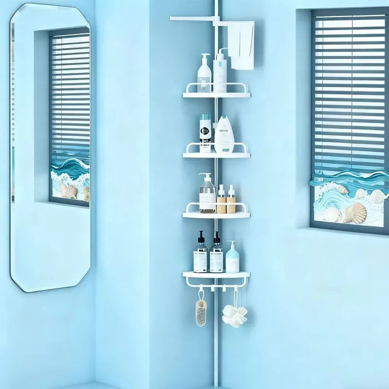 Corner Shower Bar Organizer Towel Rack Waterproof PP Plastic