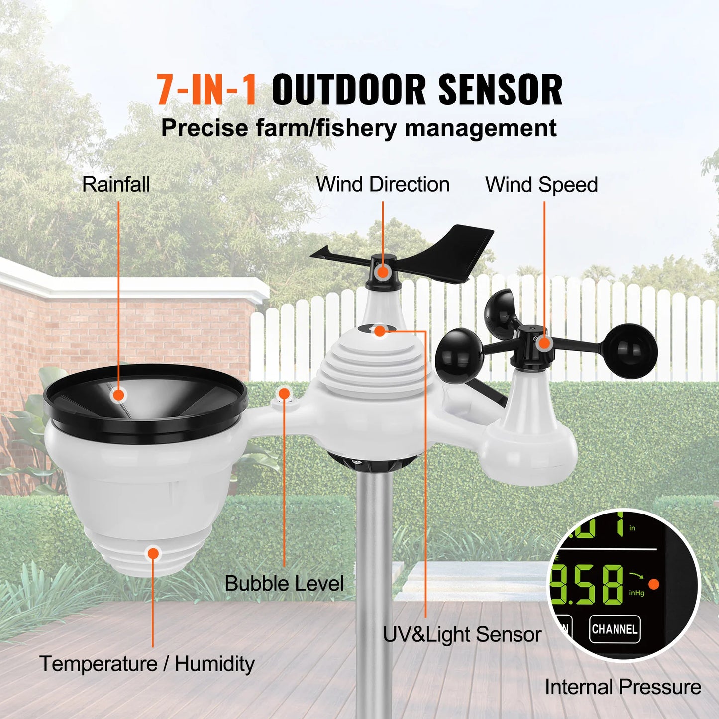 SucceBuy 7-In-1 Wireless Digital Home Weather Station