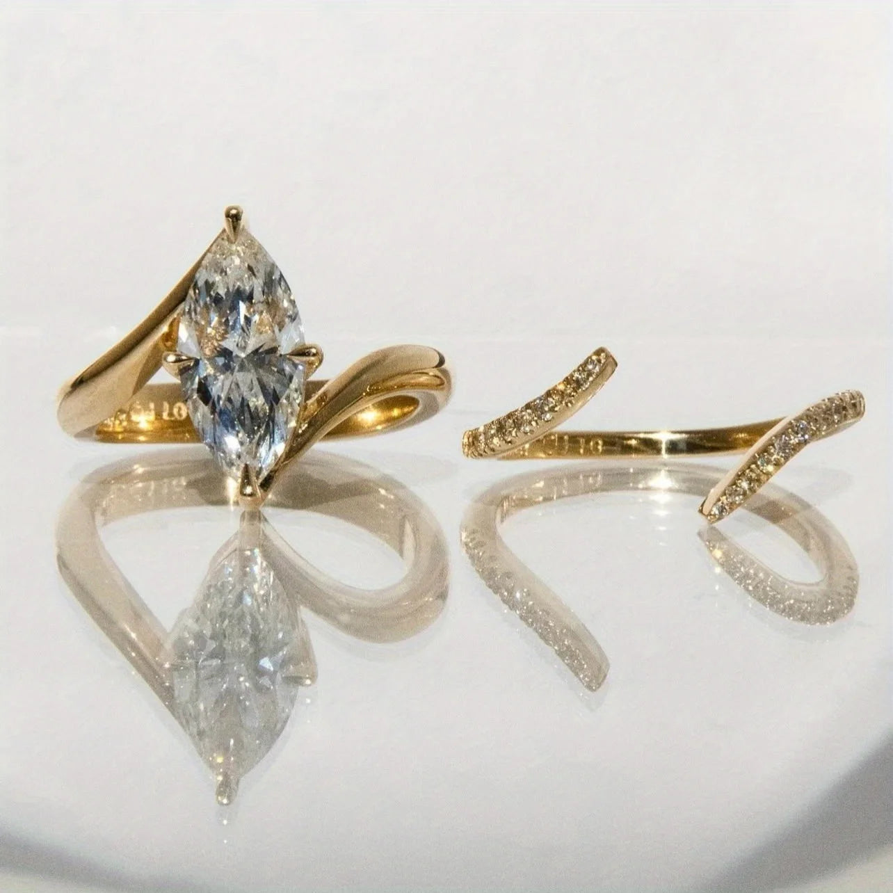 Marquise Moissanite Bridal Wedding Set 925 Sterling Silver