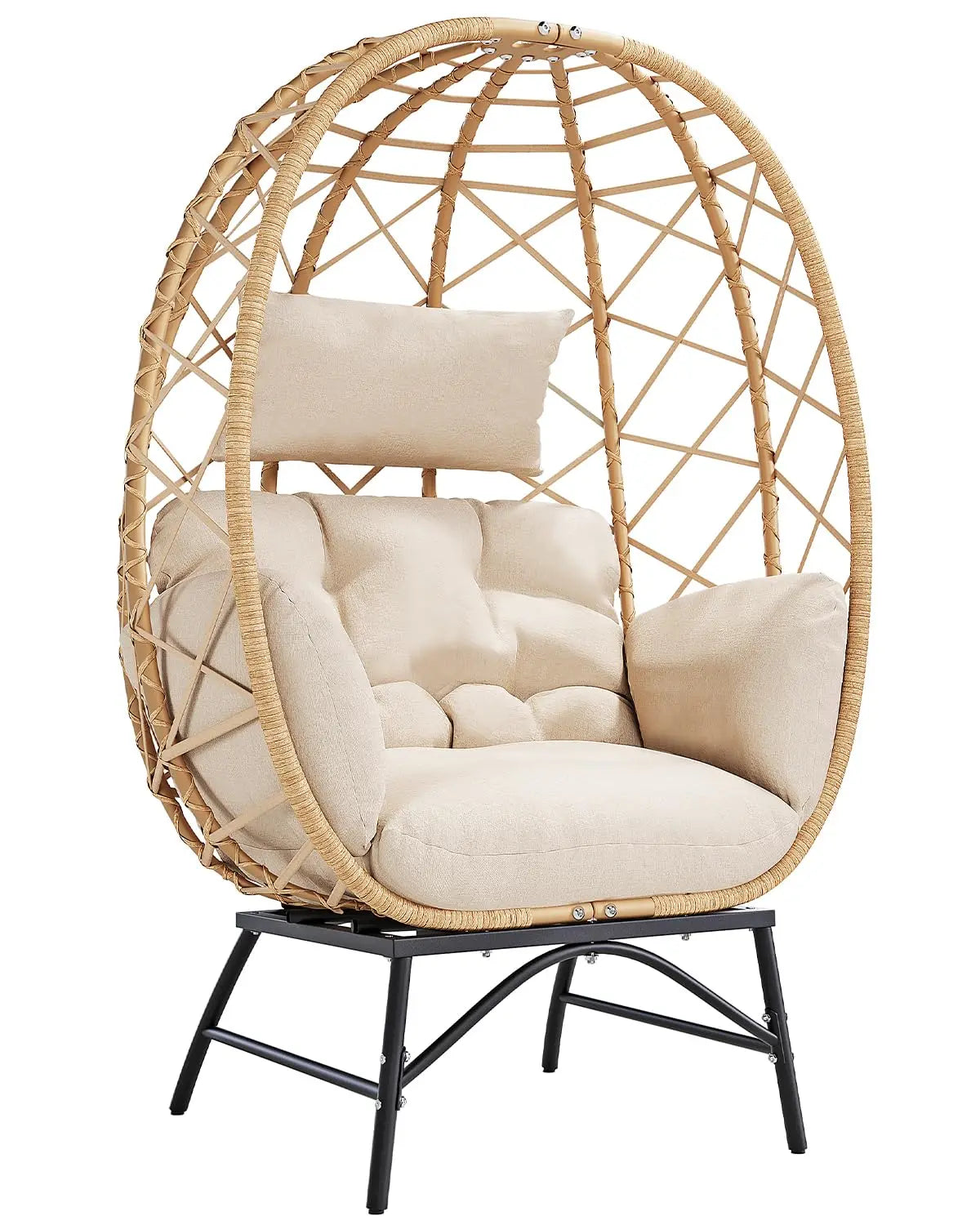 Wicker Egg Chair With Cushion