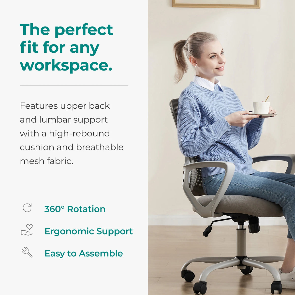 Mcq Ergonomic Adjustable Height Office Chair