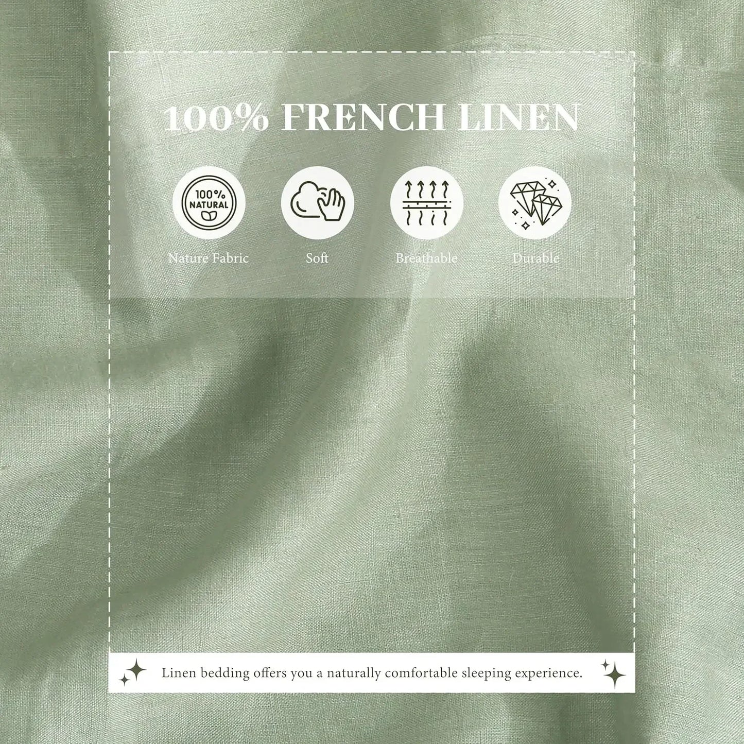 French Linen Sheets Set Natural Flax Bed Sheets Soft Breathable