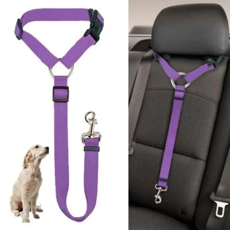 Solid Color Pet Backseat Safety Belt Adjustable