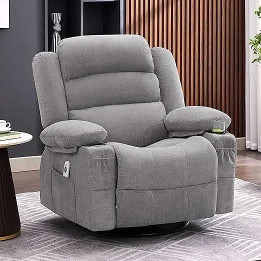 Massage Recliner with Heat, Swivel & Rocking Function