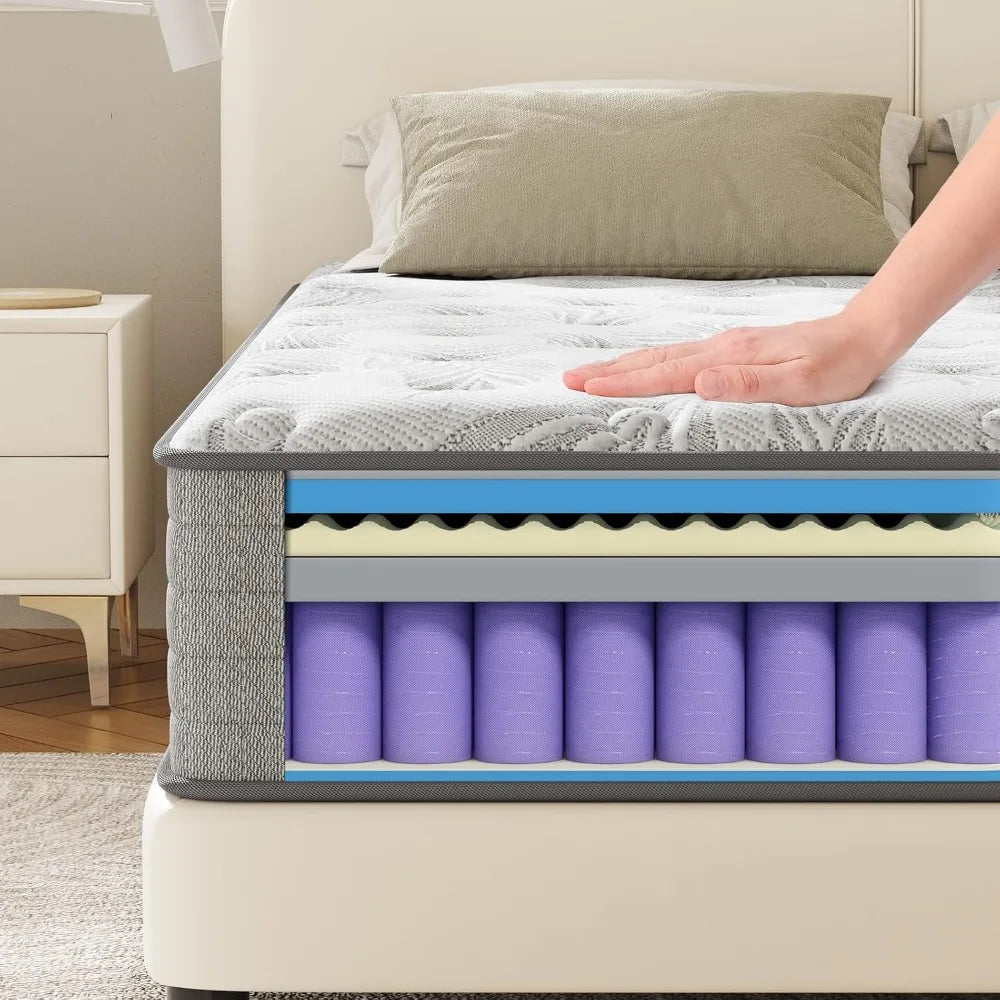Gel Infused Memory Foam Hybrid Mattress With Pocketed Coils