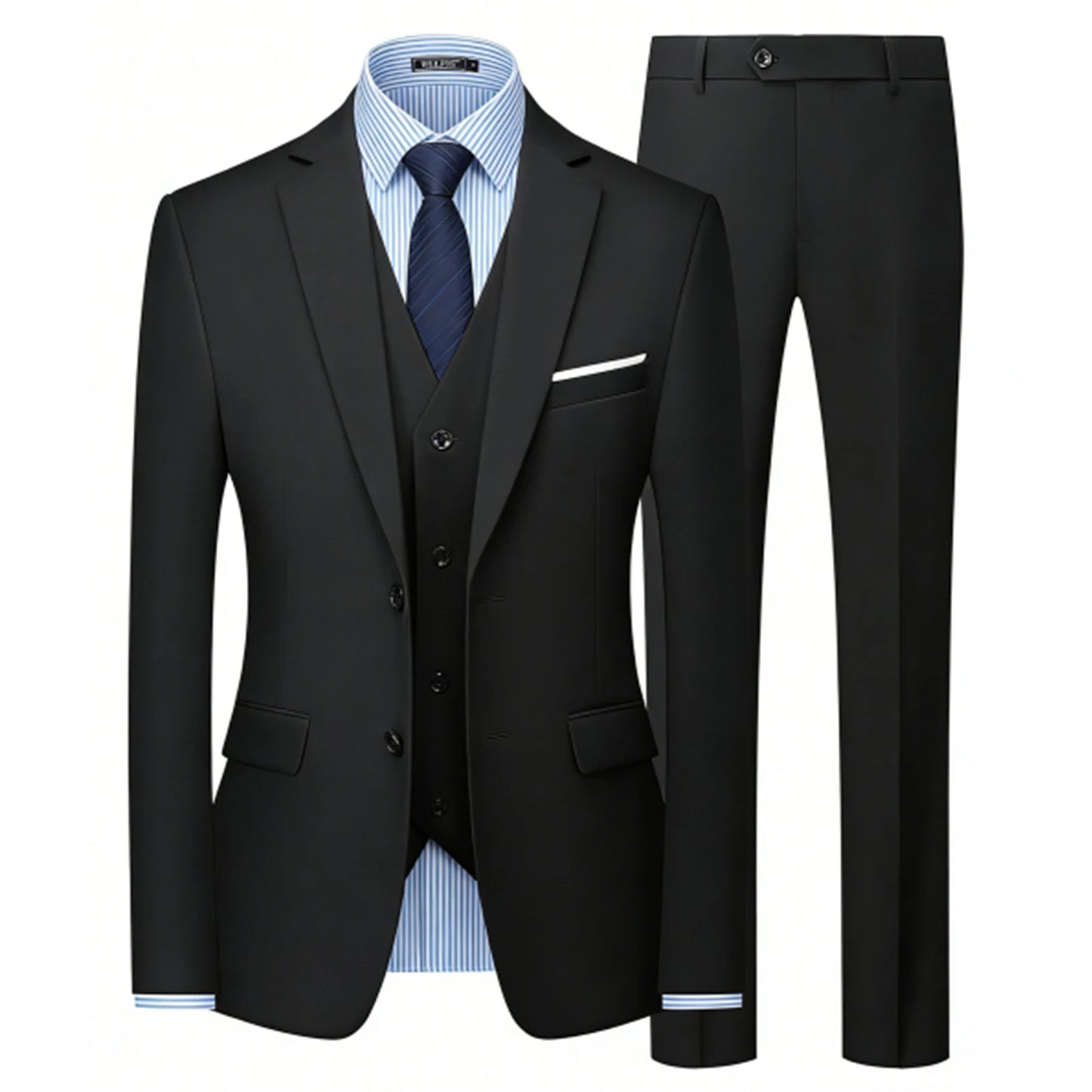 CYPTIRY Men's 3 Piece Slim Suit Set Blazer Pants Shirt