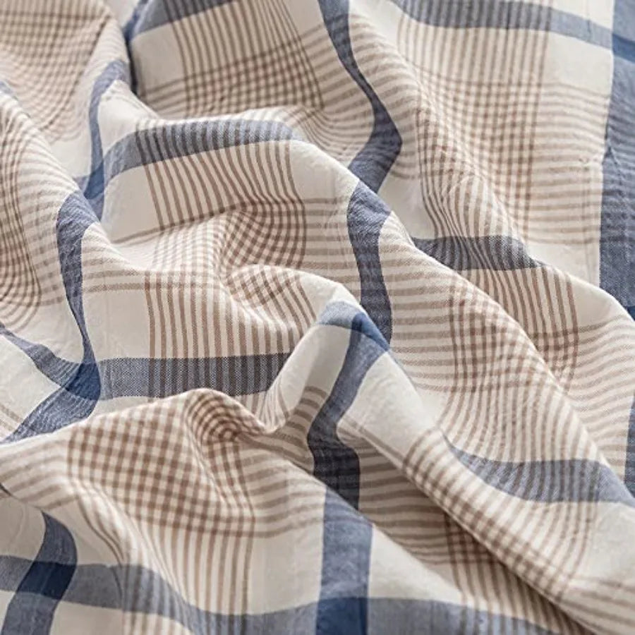 Duvet Cover Set 3 Pieces 100 Percent Washed Cotton Jacquard