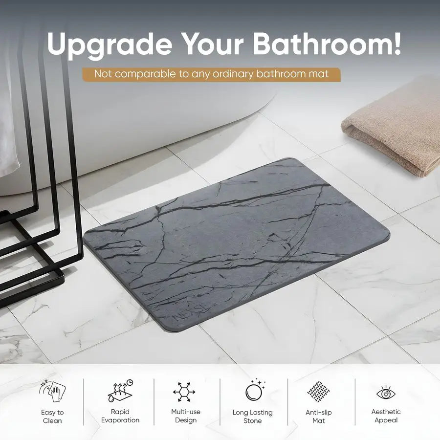 Non Slip Diatomaceous Earth Bath Mat Quick Dry Absorbent