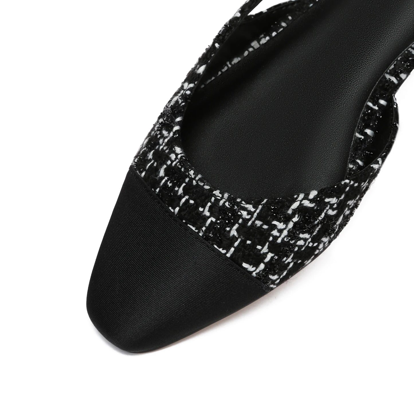 Women Slingback Flats Square Pointed Toe Two Tone Flats