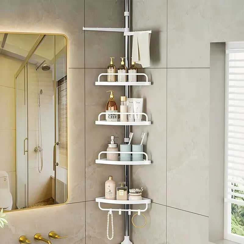Corner Shower Bar Organizer Towel Rack Waterproof PP Plastic