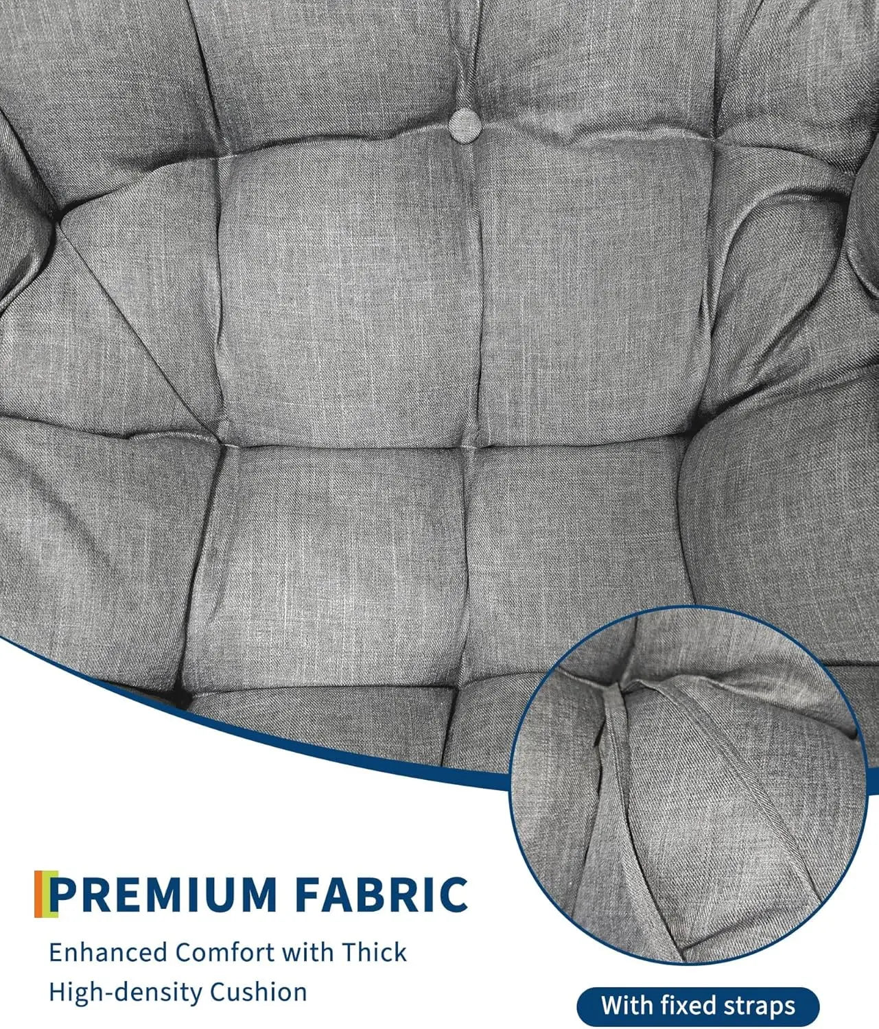 Oversized Papasan Rocking Chair with Cushion
