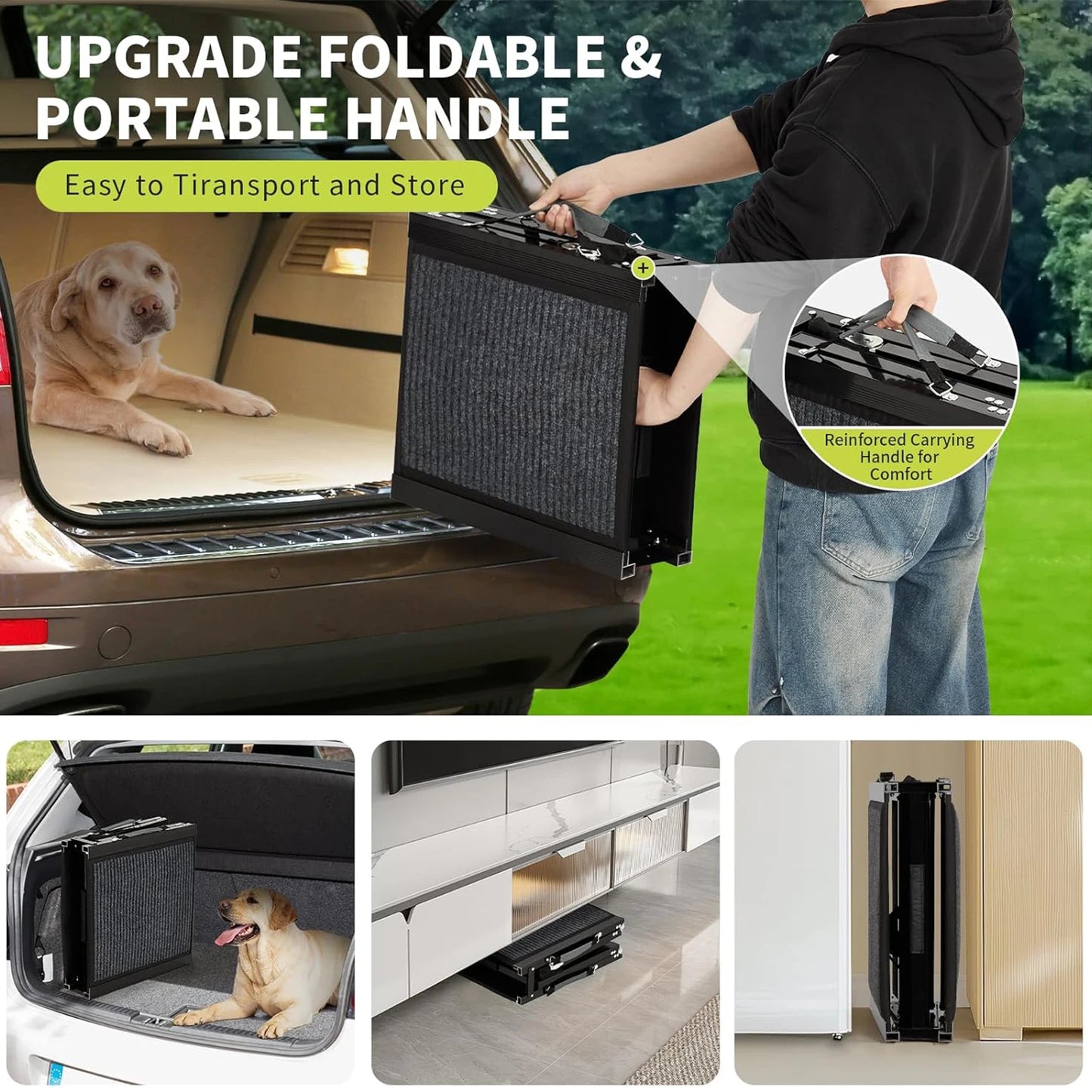 HiMISS Upgraded Folding Pet Ramp for Large Dogs Non Slip