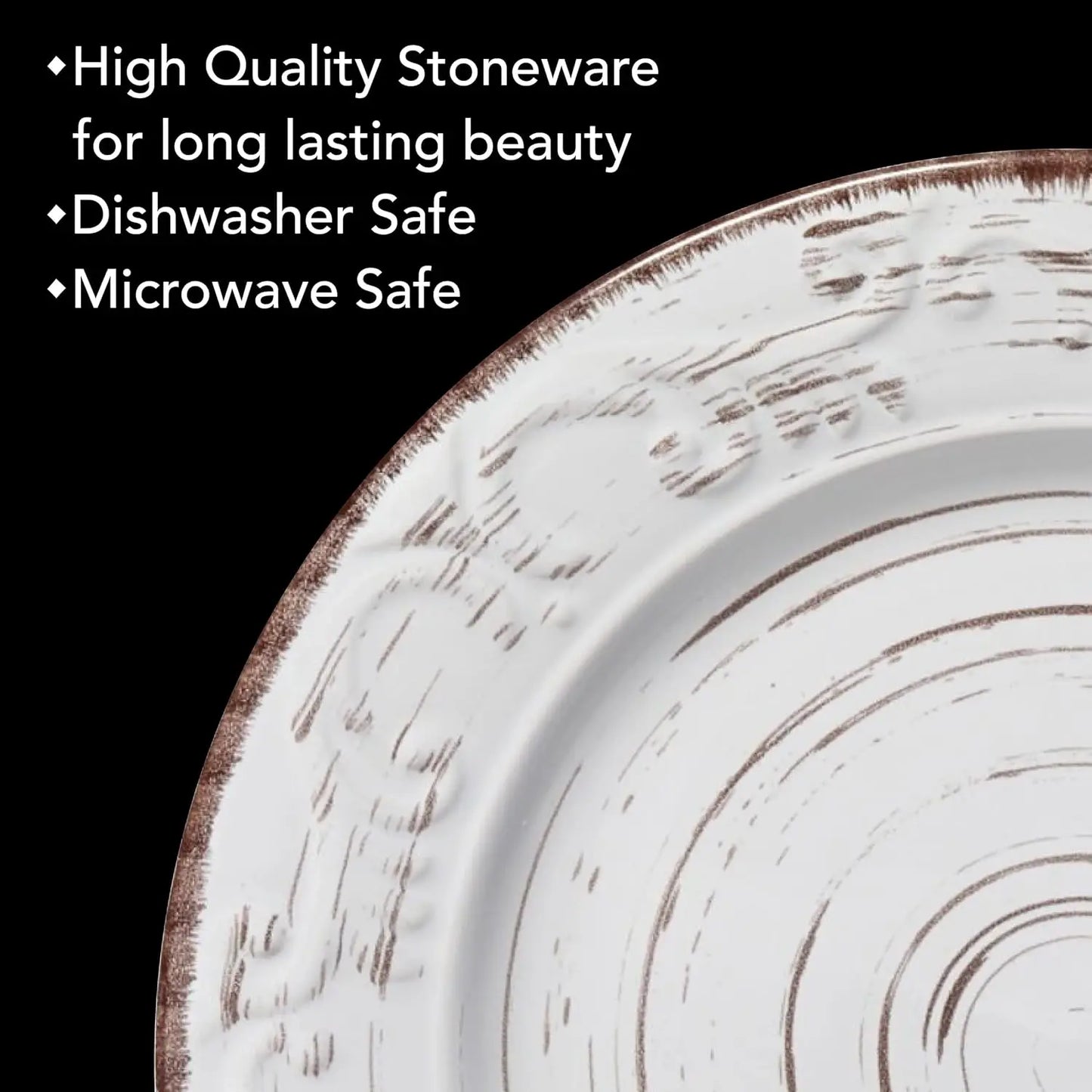 Distressed Finish Stoneware Dinnerware Set
