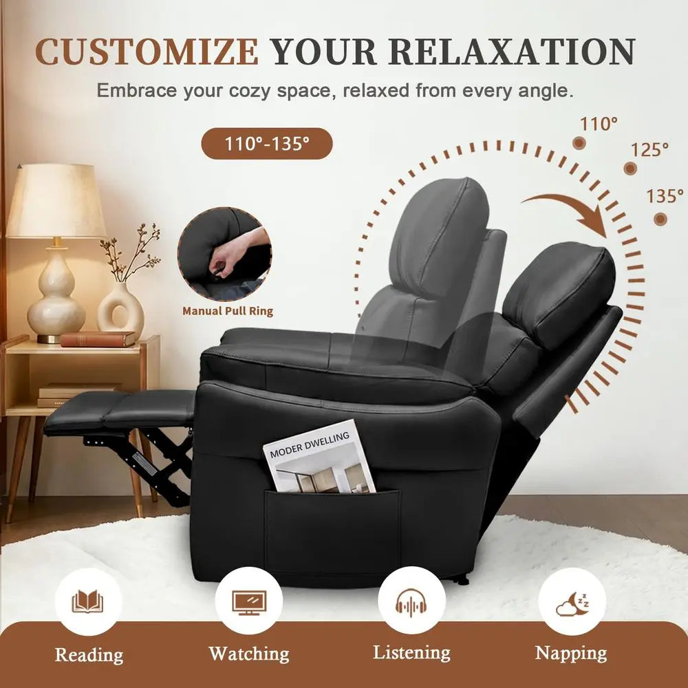 Italian Genuine Leather Recliner Chair For Living Room Comfort