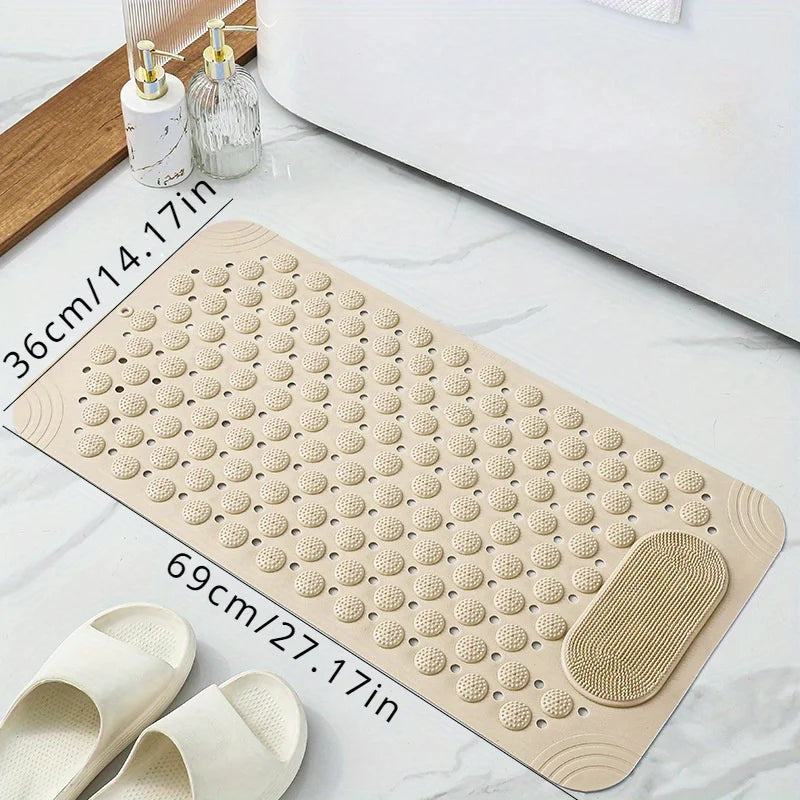PVC Bath Mat With Rectangular Massage Nubs Non Slip