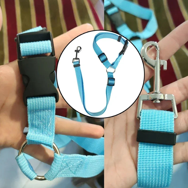 Solid Color Pet Backseat Safety Belt Adjustable