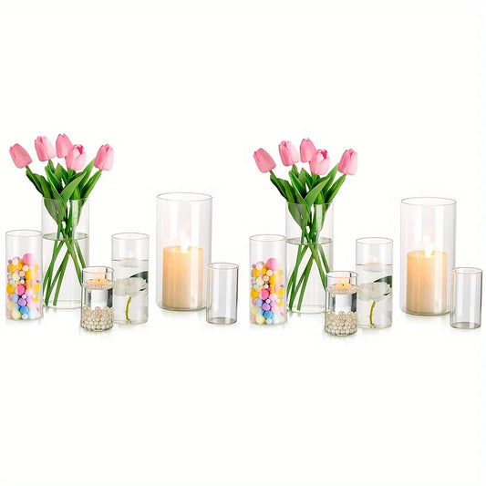 Cylindrical Glass Vase Set