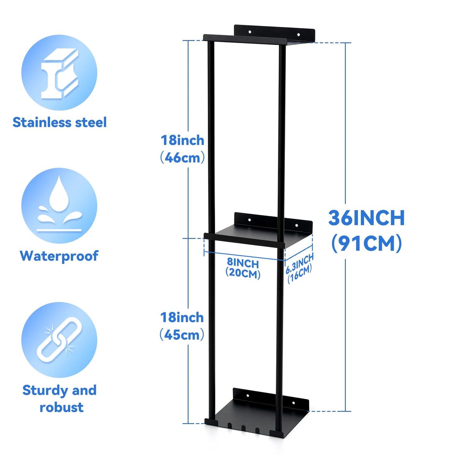 Wall Mounted Vertical Rolled Stainless Steel Towel Organizer